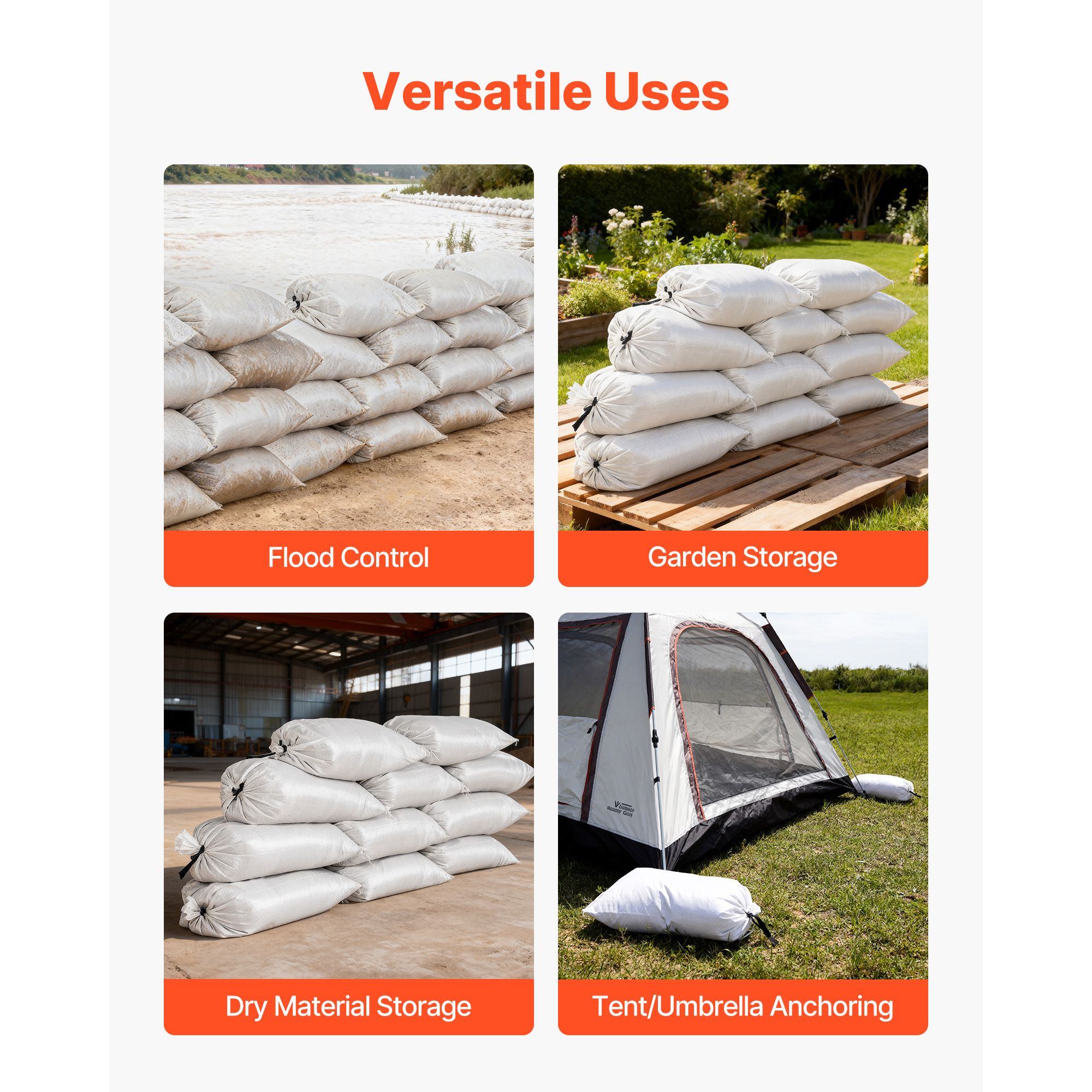 Sacchi di sabbia vuoti, 100 pe - Flood Barrier Bag recensione e prezzo