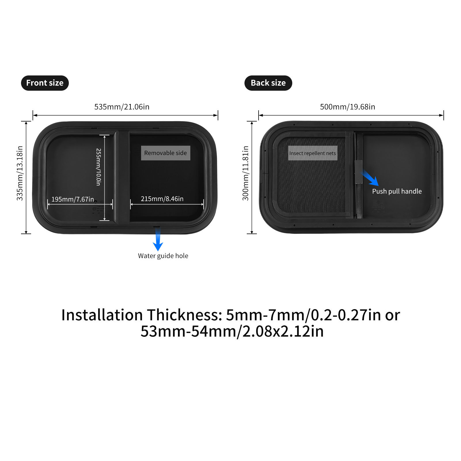 500x300mm RV Push Pull Window  - Window Lock Bar recensione e prezzo